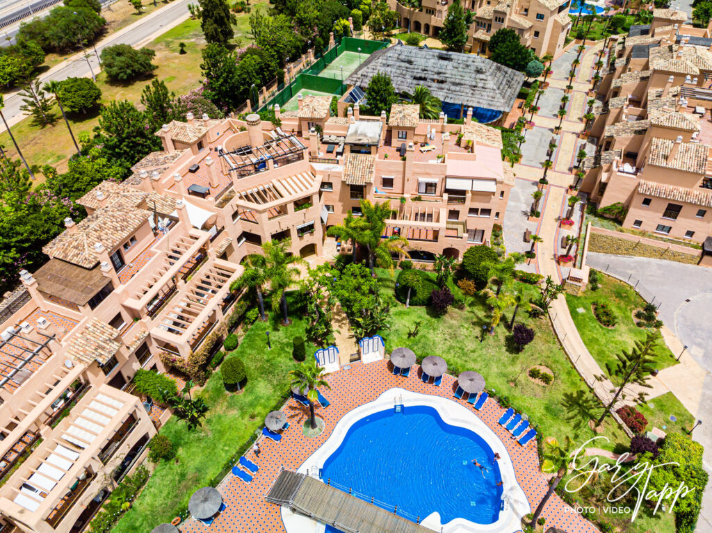 Aerial drone view of Real Estate Photographer in Estepona